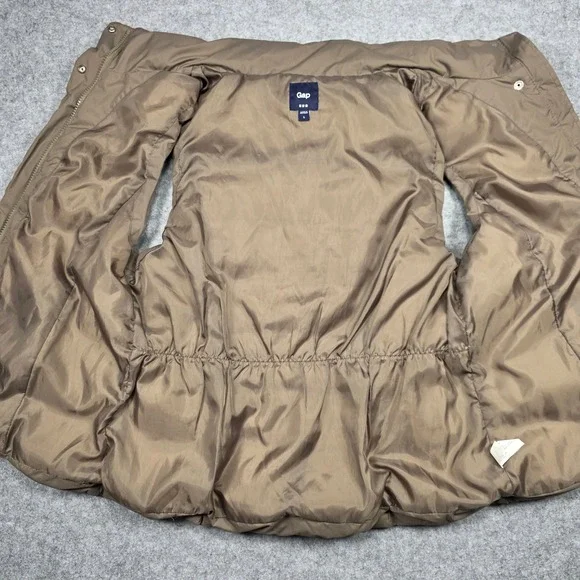 Gap Vest Women L Brown Puffer Zip Up Solid - Picture 9 of 14